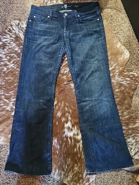 7 For All Mankind Dark Blue Flare Jeans